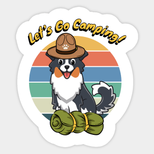 Funny Collie Dog Wants to go Camping Sticker